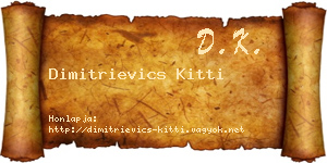 Dimitrievics Kitti névjegykártya